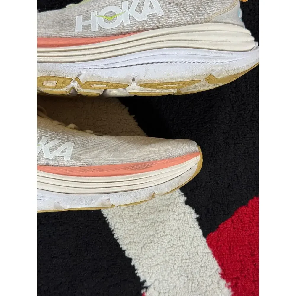 Hoka Shoes Womens Size 9D Gaviota 5 Wide One One Peach Athletic Running Sneakers